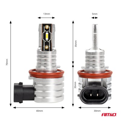 LED-forlygter H-mini Serie H8/H9/H11/H16 AMiO-03333