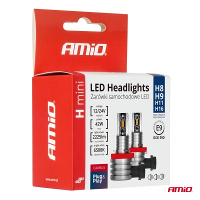 LED-forlygter H-mini Serie H8/H9/H11/H16 AMiO-03333