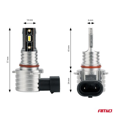 LED Forlygter H-mini Serie HB3 9005/HIR1 9011/H10 AMiO-03334