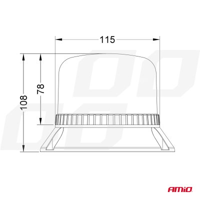 LED Advarselslampe W22m Magnetisk / 3 skrubber, ECE R10 60LED 12/24V IP66 AMIO-03337