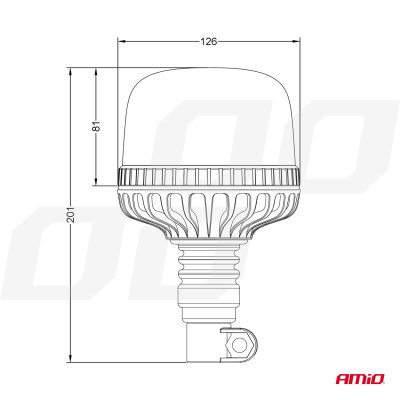 LED Advarselslampe W25p Flex PIPE R65 R10 24LED 12/24V IP66 AMIO-03338