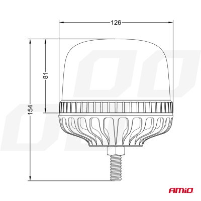 LED Advarselslampe W25SB 12V 24V AMIO-03339
