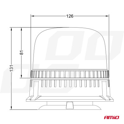 LED Advarselslampe 24 LED W25M 12V 24V AMIO-03340