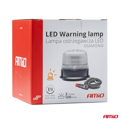 LED Advarselslampe 24 LED W25M 12V 24V AMIO-03340
