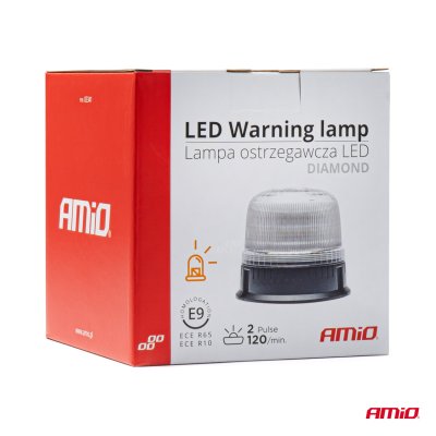 LED advarselslampe W25b 3 skruer R65 R10 24LED 12/24V IP66
