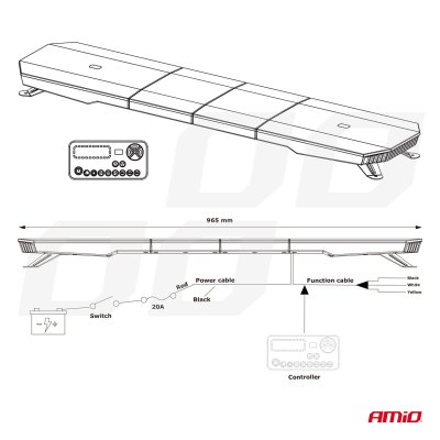 LED advarselslysbar 156 LED 1168mm AMIO-03344