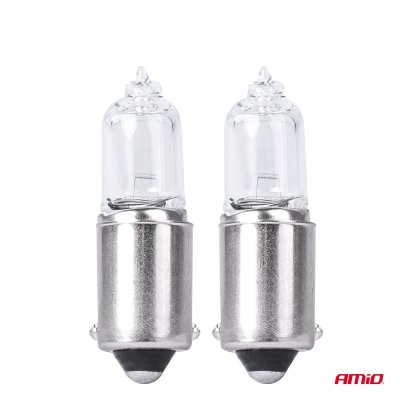 Halogenpærer H5W 12V 5W BAX9S hvide 2stk blister AMIO-03354