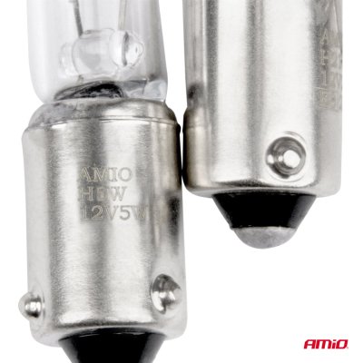 Halogenpærer H5W 12V 5W BAX9S hvide 2stk blister AMIO-03354