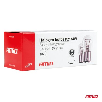 Halogenpærer P21/4W 12V BAZ15d 10stk