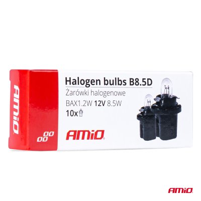Halogenpærer T5 B8.5D 12V 8.5W BAX1.2W hvide 10stk