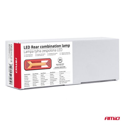 Bagkombinations LED lampe AMiO RCL-09-L dynamisk, venstre AMIO-03575