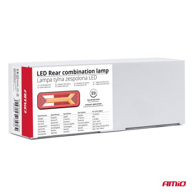 Bagkombinations LED lampe AMiO RCL-09-R dynamisk, højre AMIO-03576