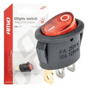 Elliptisk kontakt 12V/230V (med rødt lys) BU02