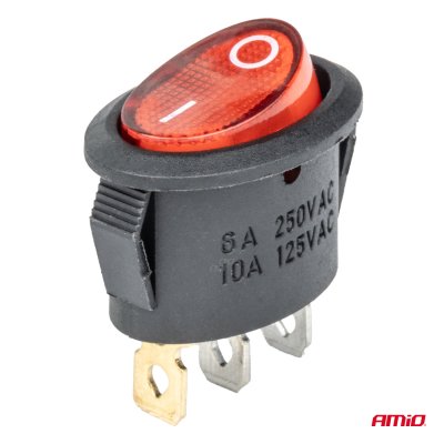 Elliptisk kontakt 12V/230V (med rødt lys) BU02