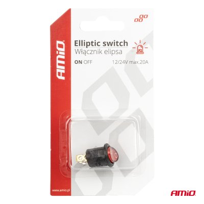 Elliptisk kontakt 12V/230V (med rødt lys) BU02