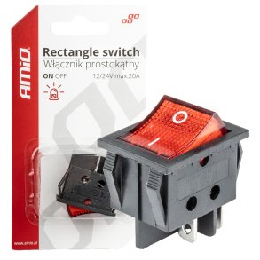 Rektangulær kontakt 12V/230V (med rødt lys) BU02