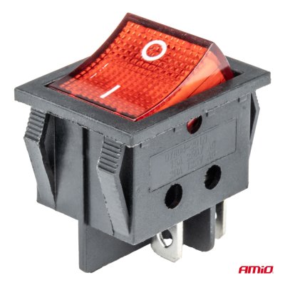 Rektangulær kontakt 12V/230V (med rødt lys) BU02