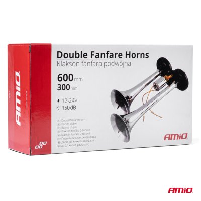Dobbelt fanfarehorn 12-24V AMIO-03617