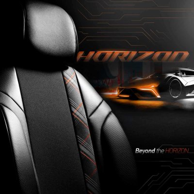Bilsædeovertræk sæt OTOM HORIZON 1805 ORANGE 3-ZIP