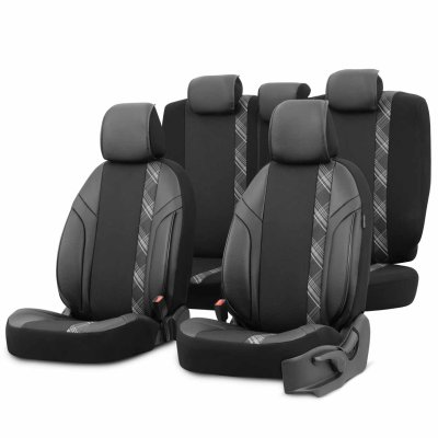 Sædeovertræk sæt OTOM HORIZON 1808 SORT/RYGRASTET 3-ZIP