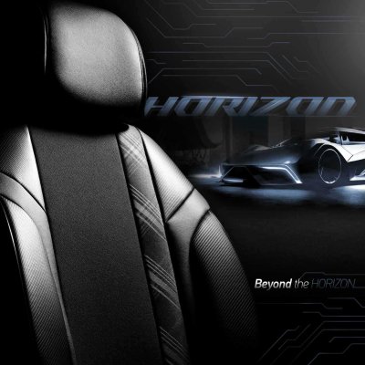 Sædeovertræk sæt OTOM HORIZON 1808 SORT/RYGRASTET 3-ZIP
