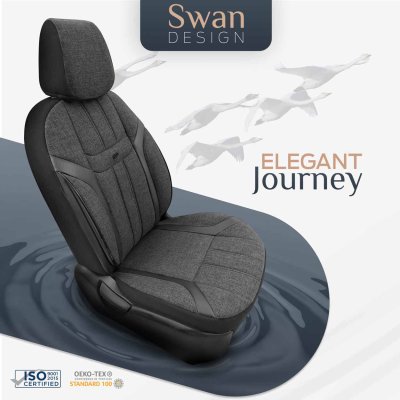 Bil sædeovertræk sæt OTOM SWAN 501 SORT 3-ZIP
