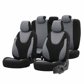 Bil sædebetræk sæt OTOM RUBY 1202 GRÅ/BLÅ 3-ZIP