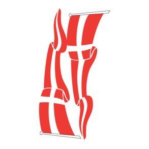 DK flag vimpel m/ 2 stk. 7 x 30 cm (XUX)