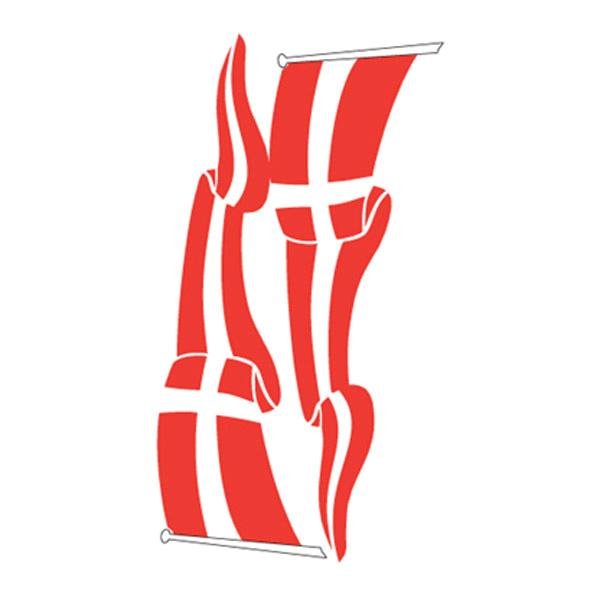 DK flag vimpel m/ 2 stk. 7 x 30 cm (XUX)