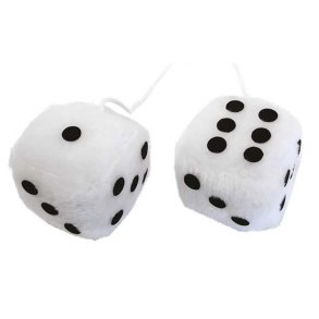 Terning i hvid 6 x 6 cm