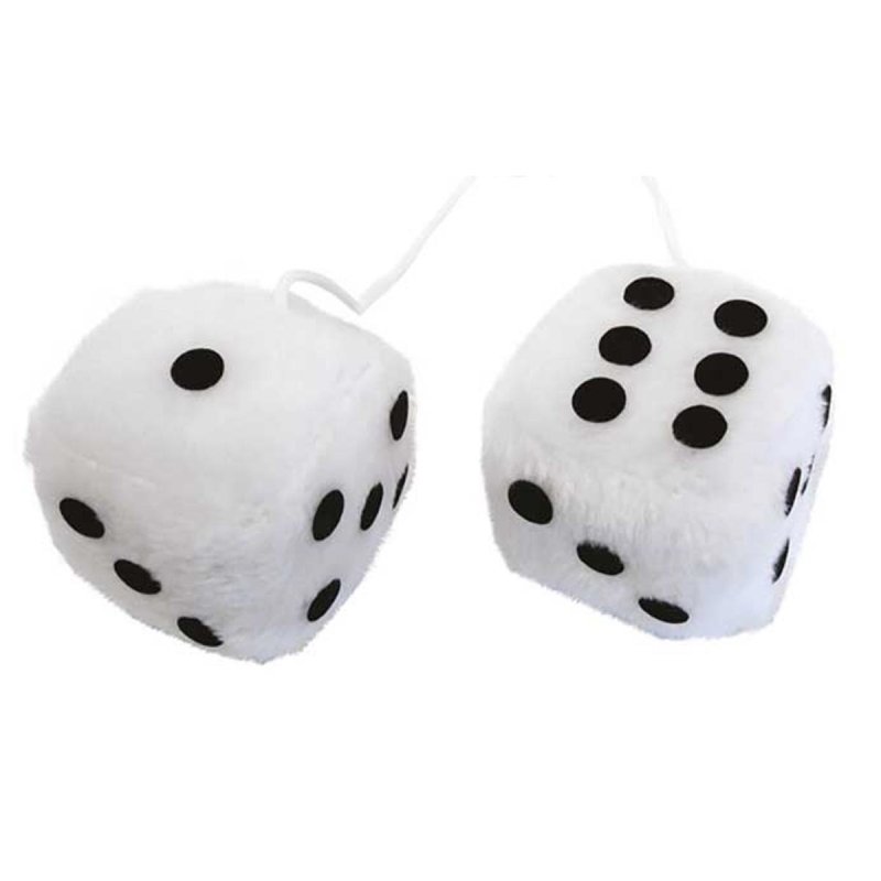 Terning i hvid 6 x 6 cm