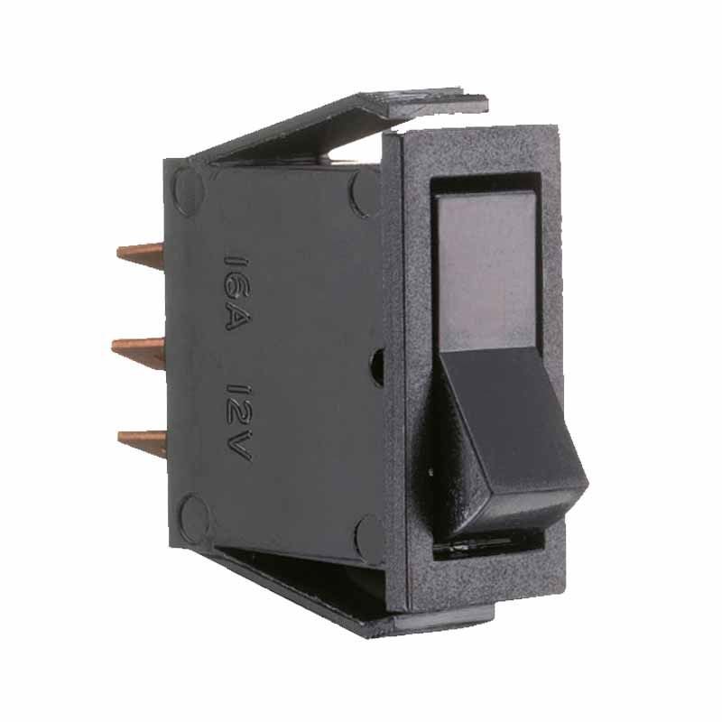 Kontakt flad sort on/off 16 amp (XUX)