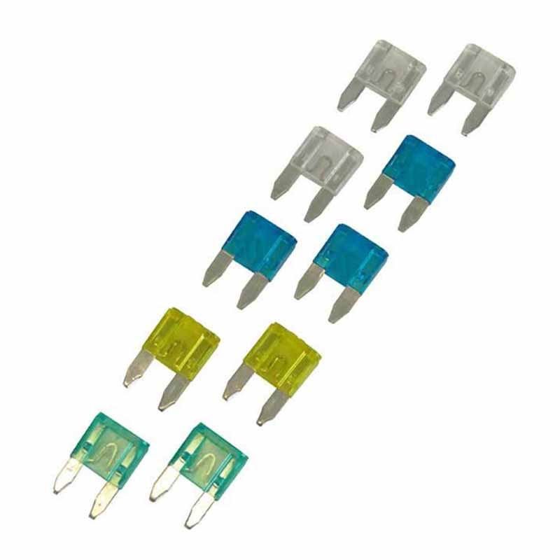 Sikringssortiment flad mini ark 10 stk.