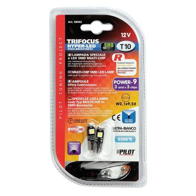 Led T10 W5W HP 3 SMD Hyper 6500K 12V CB