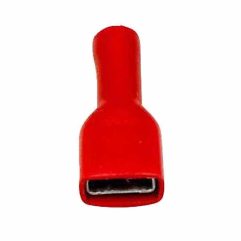 Kabelsko rd hun flad isol 6,3 mm 10 stk