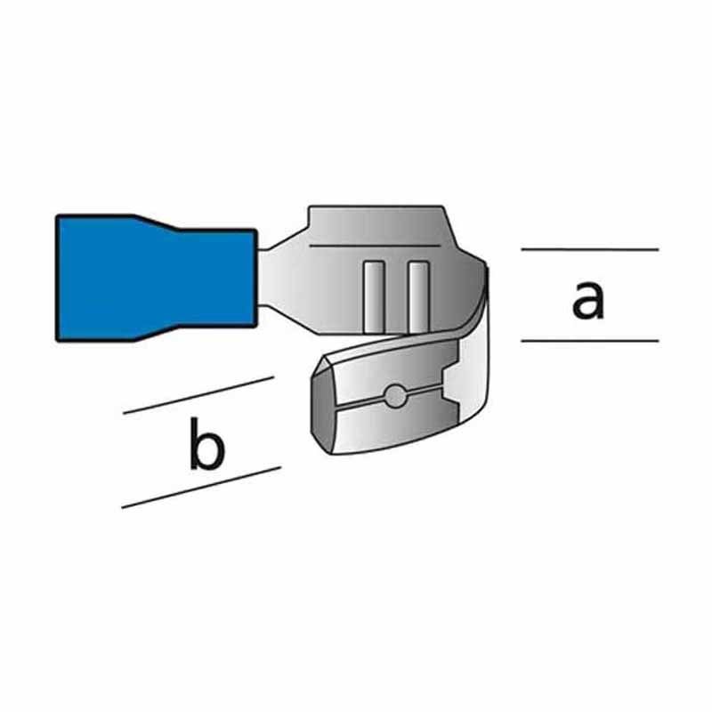 Kabelsko hun m/eksta bl 6,3mm 10 stk.