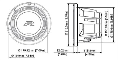 Alpine R2-W8D4 D4 Subwoofer 8