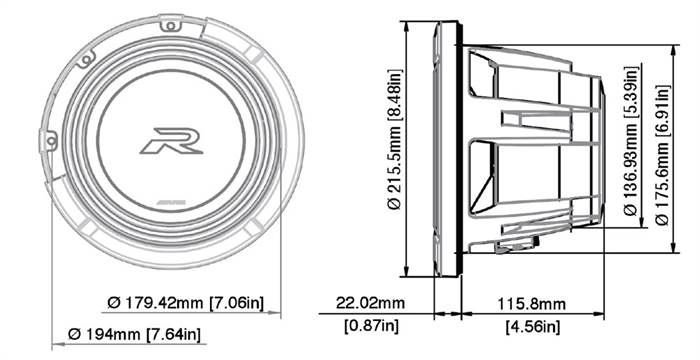 Alpine R2-W8D4 D4 Subwoofer 8