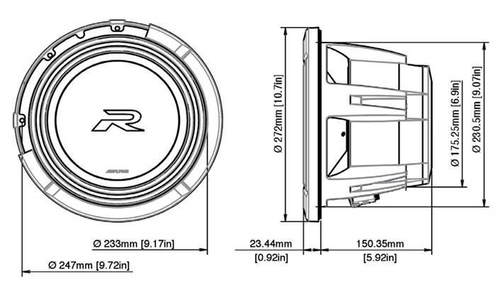 Alpine R2-W10D2 D2 Subwoofer 10