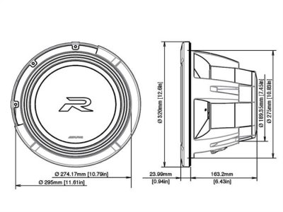 Alpine R2-W12D2 D2 Subwoofer 12